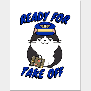 Funny Pilot fat cat Posters and Art